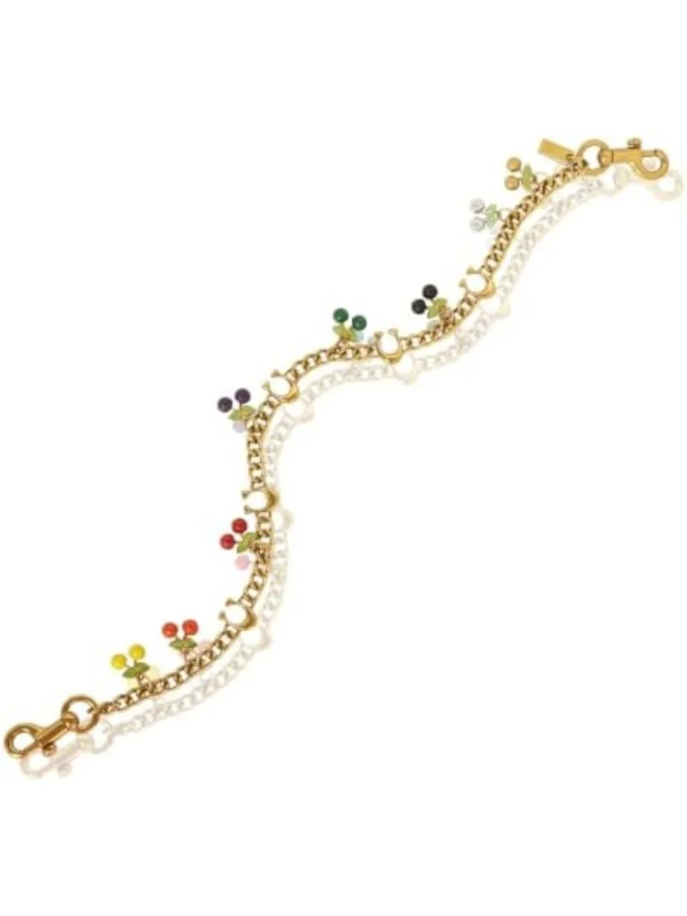 Colorful Cherry Bag Chain Charm - Gold Purse Extender & Decorative Strap